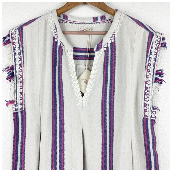 NWT Faherty Baja Beach Tunic Dress in French Rose Baja Stripe Size Large - Picture 7 of 12
